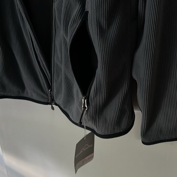 NWT Eddie Bauer Men's Dark Grey Stretch Fleece Jacket Large - Picture 13 of 15